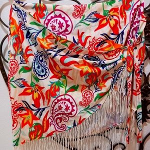 Wrap shirt wrap overup brand sheinsxy 2x tropical bright colors